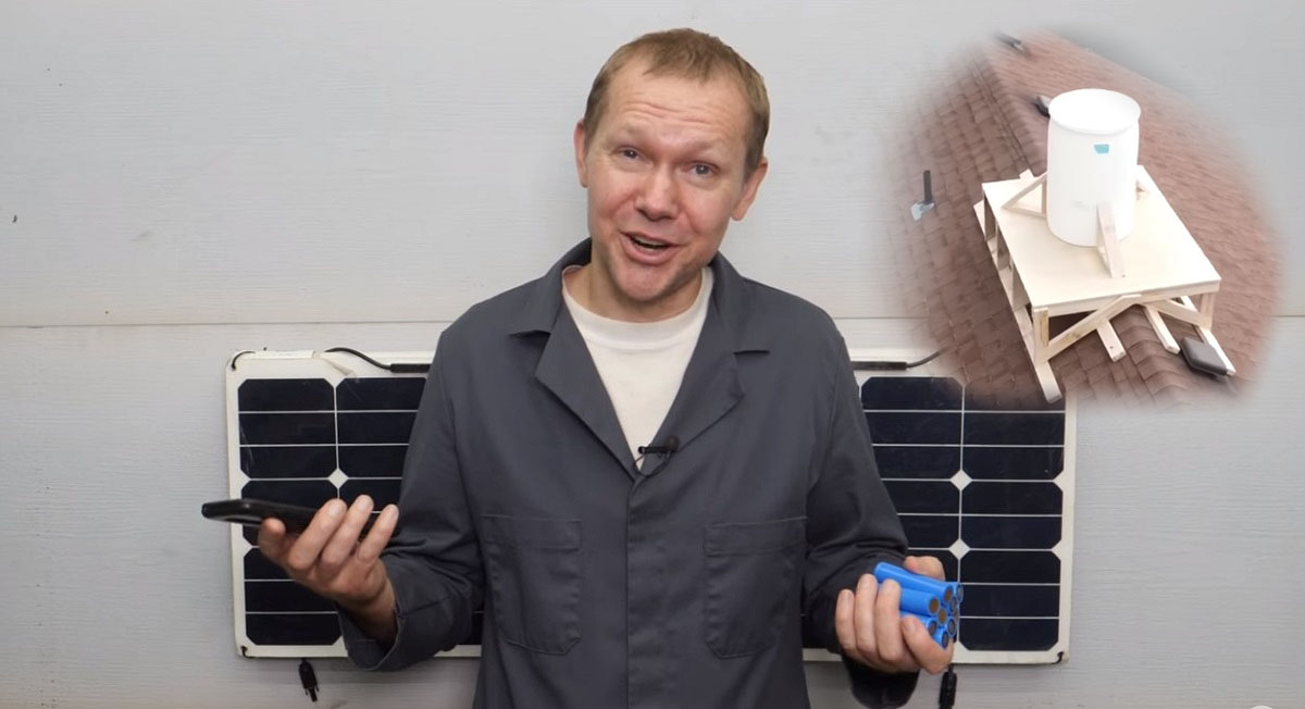 Youtuber crea batería de agua para almacenar energía solar en su tejado